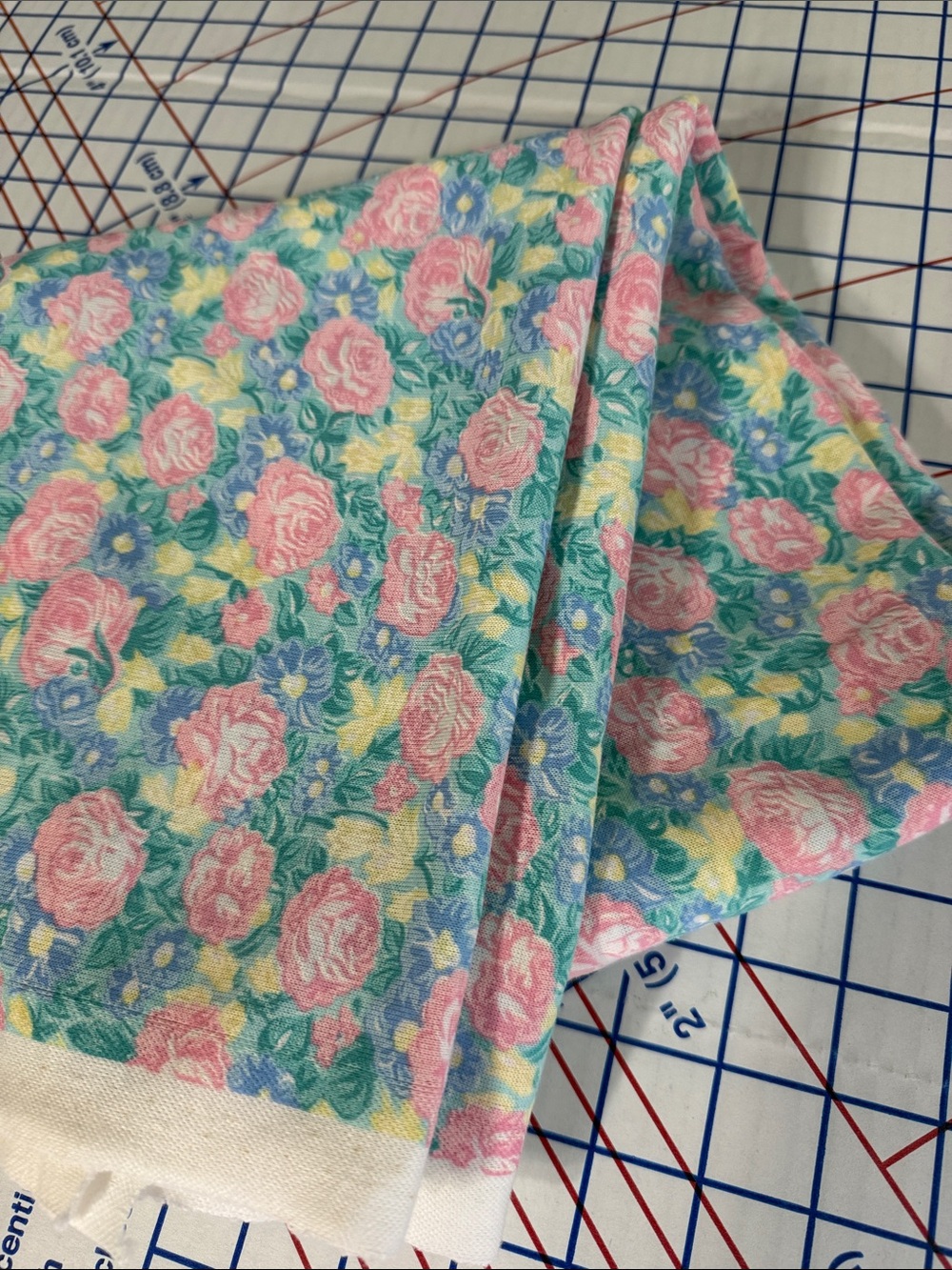 Vintage Cranston Millworth Floral Stretch Knit Fabric 2 Yards x 58 Roses
